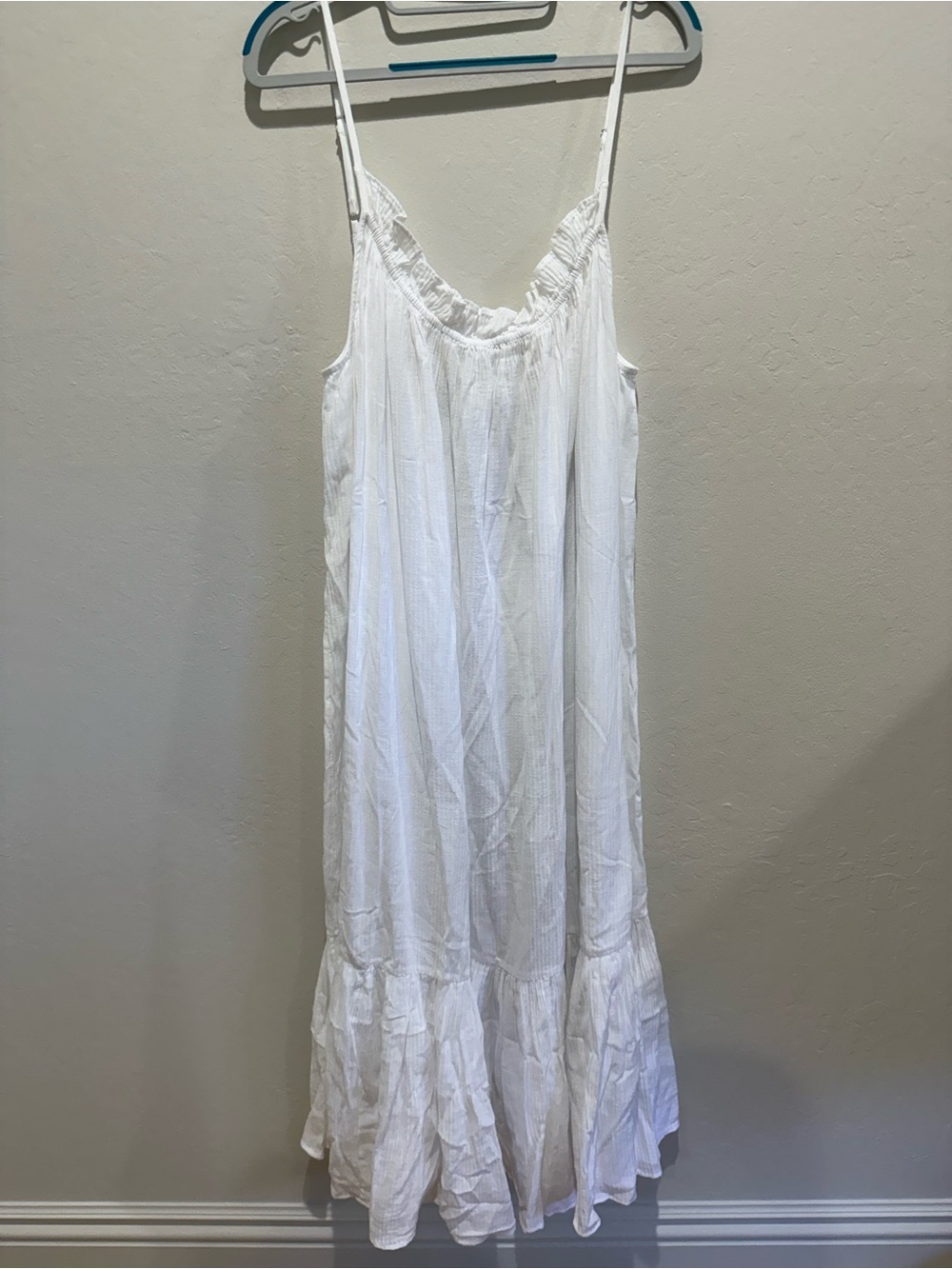J. Crew White Ruffle-Trim Spaghetti Strap Coverup Dress - Picture 3 of 9